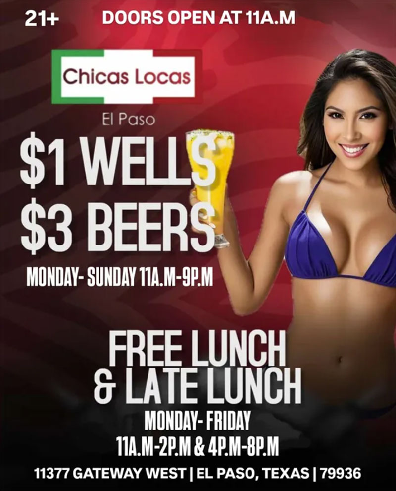chicas locas el paso happy hour